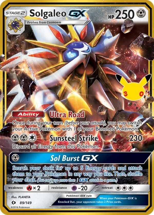 Solgaleo GX | 89/149 | Holofoil | ME: 30th Celebration Classic Collection Solgaleo GX | 89/149 | Holofoil | ME: 30th Celebration Classic Collection