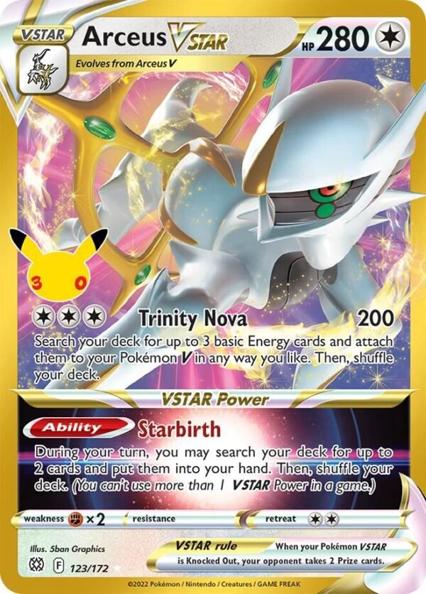 Arceus VSTAR | 123/172 | Holofoil | ME: 30th Celebration Classic Collection Arceus VSTAR | 123/172 | Holofoil | ME: 30th Celebration Classic Collection