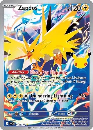 Zapdos - 133/128 | 133/128 | Holofoil | ME: 30th Celebration