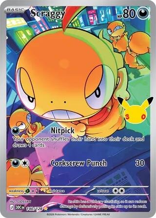 tcg-716225 Scraggy - 140/128 | 140/128 | Holofoil | ME: 30th Celebration