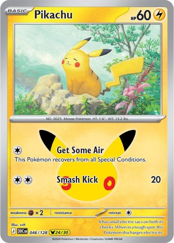 tcg-716315 Pikachu - 046/128 | 046/128 | Holofoil | ME: 30th Celebration