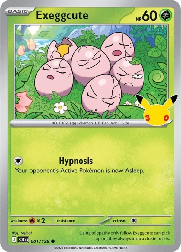 tcg-716435 Exeggcute | 001/128 | Holofoil | ME: 30th Celebration