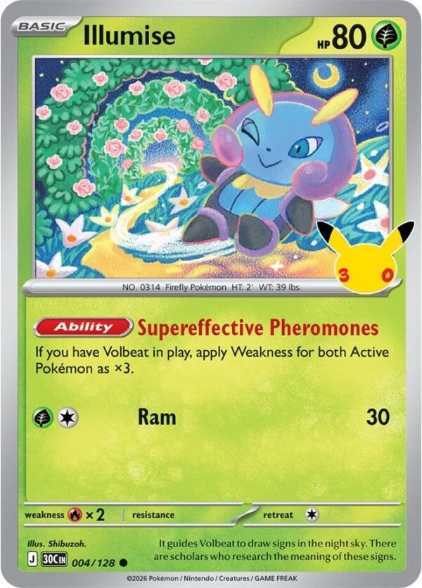 tcg-716438 Illumise | 004/128 | Holofoil | ME: 30th Celebration