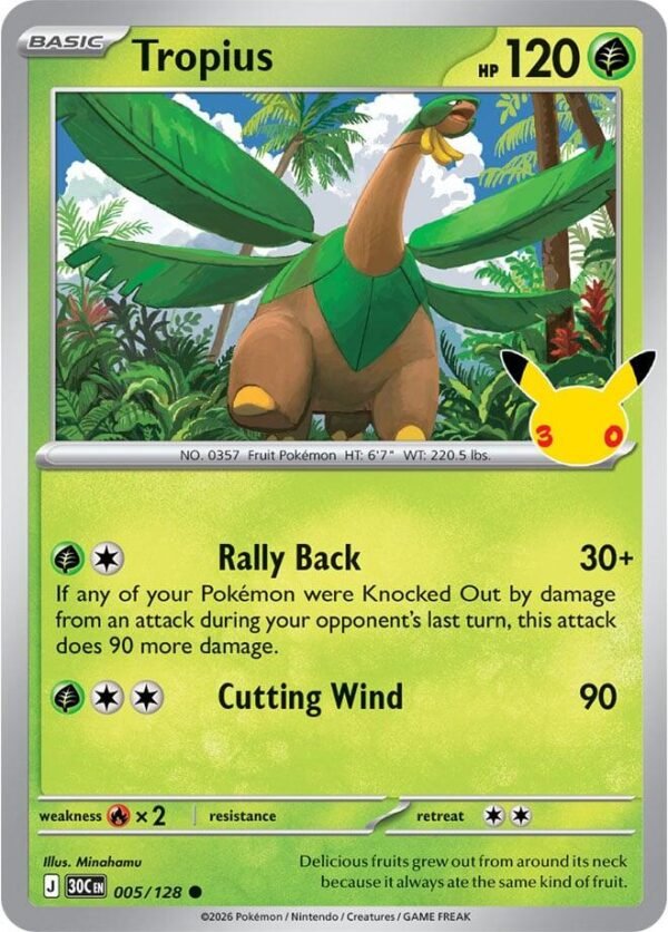 tcg-716439 Tropius | 005/128 | Holofoil | ME: 30th Celebration