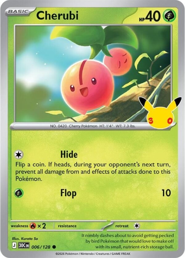 tcg-716440 Cherubi | 006/128 | Holofoil | ME: 30th Celebration