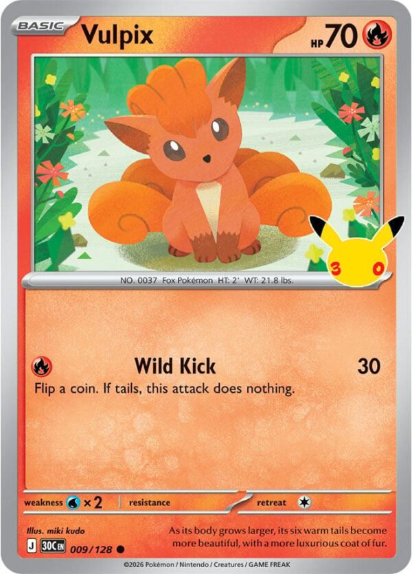 tcg-716443 Vulpix | 009/128 | Holofoil | ME: 30th Celebration