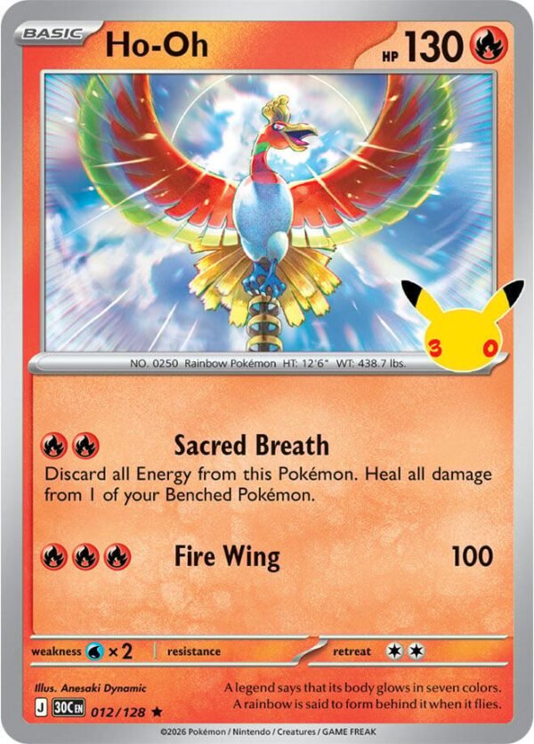 tcg-716446 Ho-Oh | 012/128 | Holofoil | ME: 30th Celebration