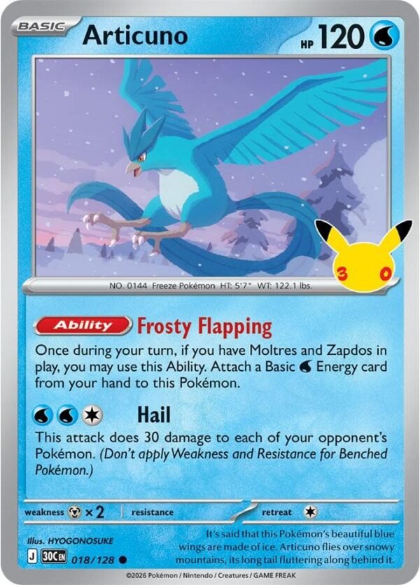 tcg-716451 Articuno - 018/128 | 018/128 | Holofoil | ME: 30th Celebration