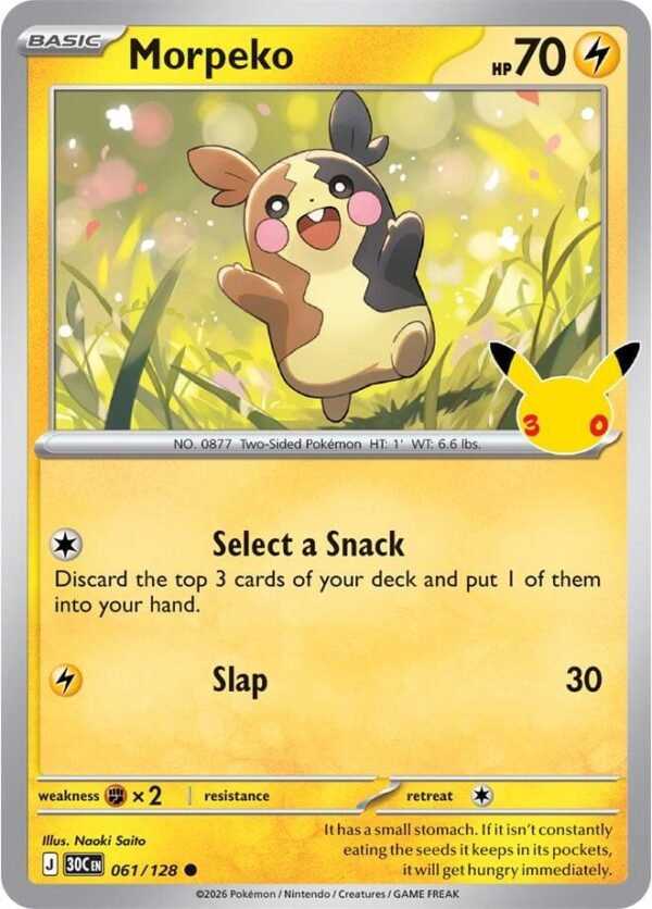 tcg-716460 Morpeko - 061/128 | 061/128 | Holofoil | ME: 30th Celebration