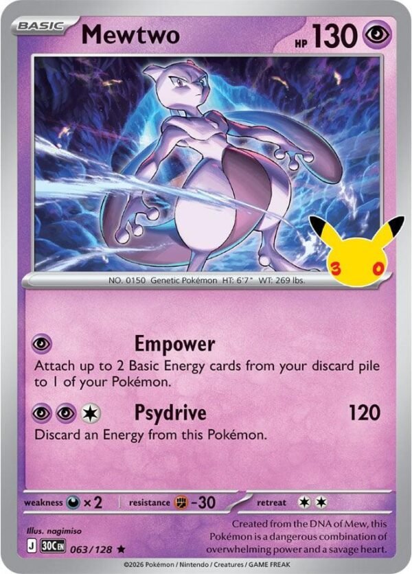 tcg-716462 Mewtwo | 063/128 | Holofoil | ME: 30th Celebration