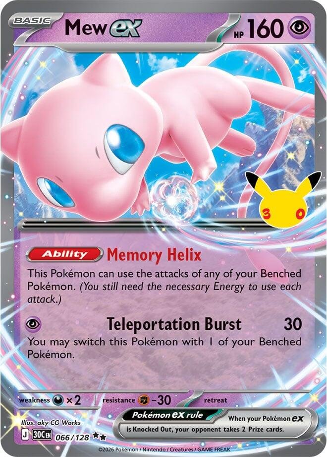 Mew ex 066/128 de Pokémon TCG 30th Celebration