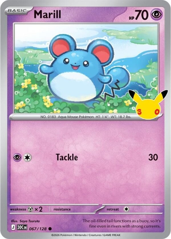 tcg-716466 Marill | 067/128 | Holofoil | ME: 30th Celebration