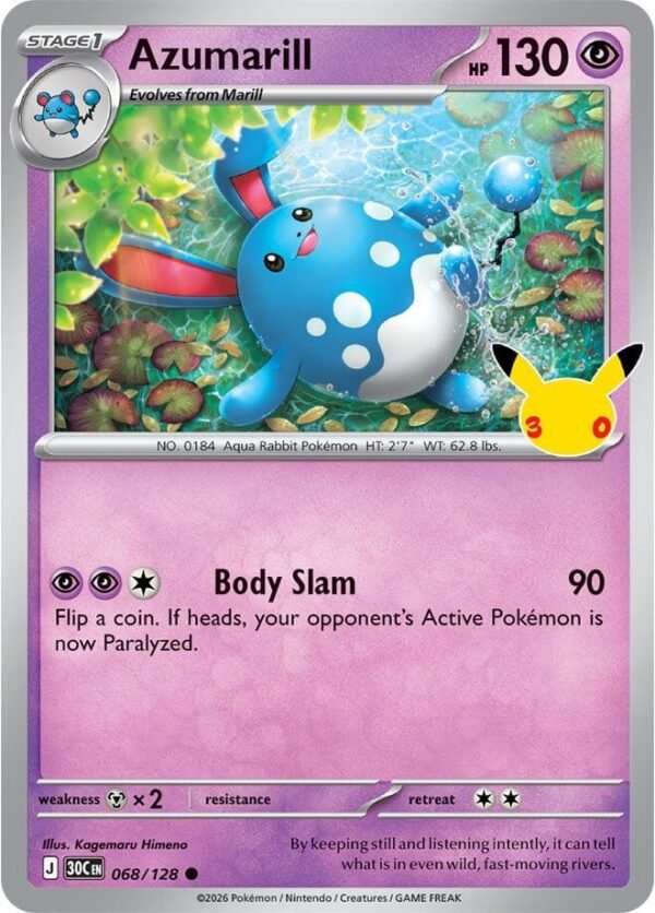 Azumarill | 068/128 | Holofoil | ME: 30th Celebration