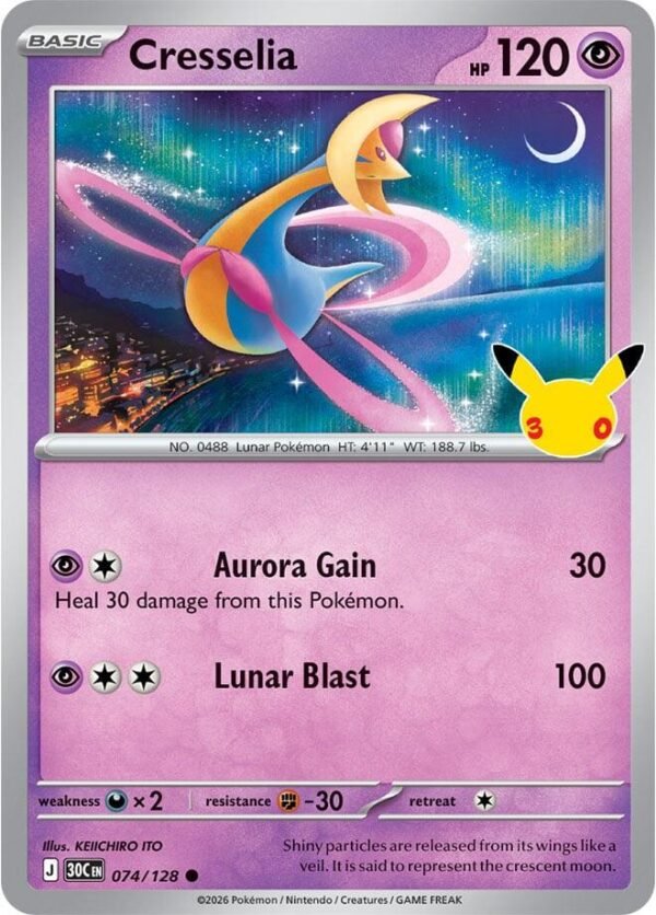 tcg-716470 Cresselia | 074/128 | Holofoil | ME: 30th Celebration