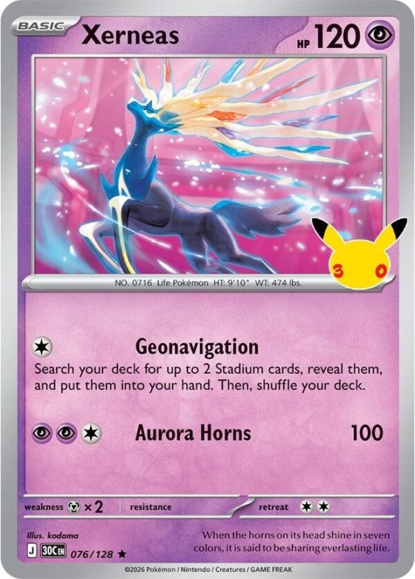 tcg-716472 Xerneas | 076/128 | Holofoil | ME: 30th Celebration
