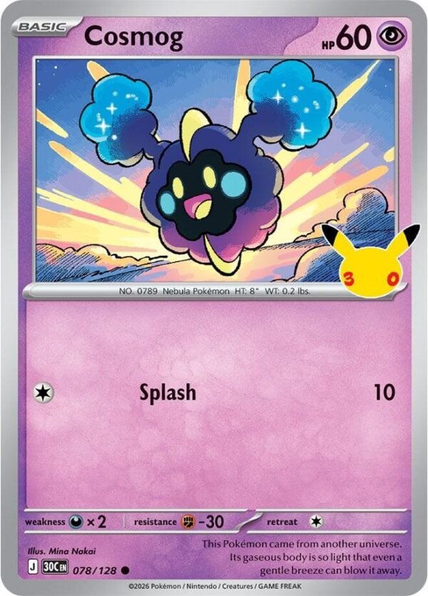 tcg-716474 Cosmog | 078/128 | Holofoil | ME: 30th Celebration