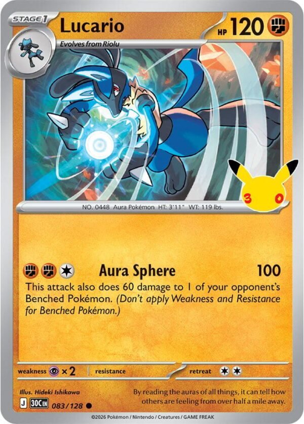 tcg-716479 Lucario | 083/128 | Holofoil | ME: 30th Celebration