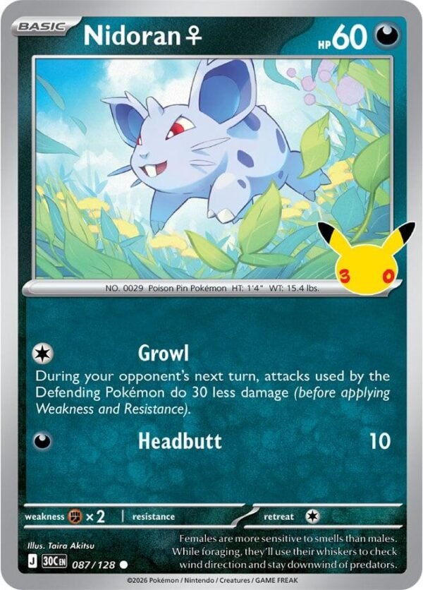 tcg-716483 Nidoran F | 087/128 | Holofoil | ME: 30th Celebration