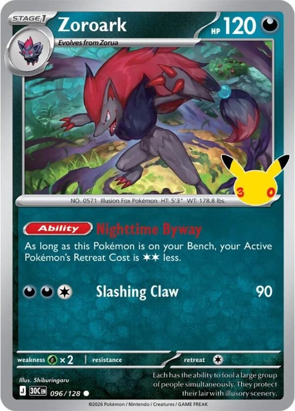 Zoroark | 096/128 | Holofoil | ME: 30th Celebration