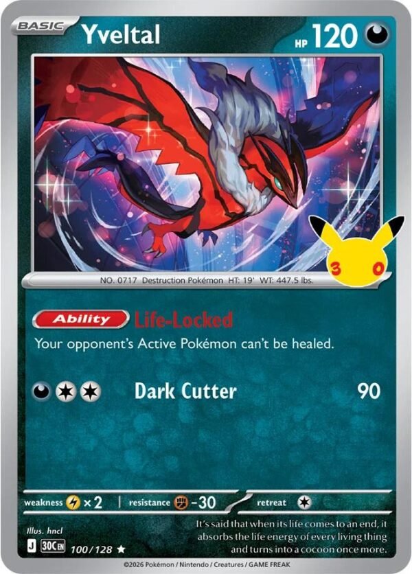 tcg-716493 Yveltal | 100/128 | Holofoil | ME: 30th Celebration
