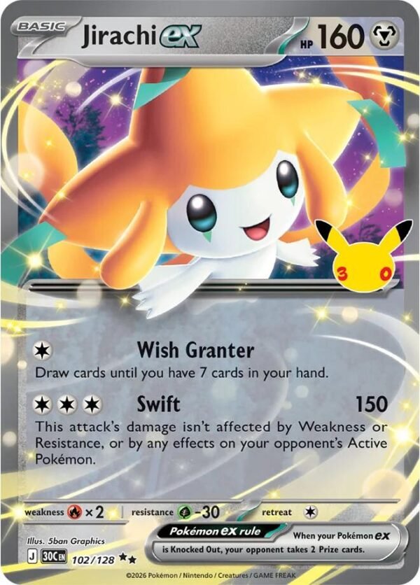 Jirachi ex - 102/128 | 102/128 | Holofoil | ME: 30th Celebration