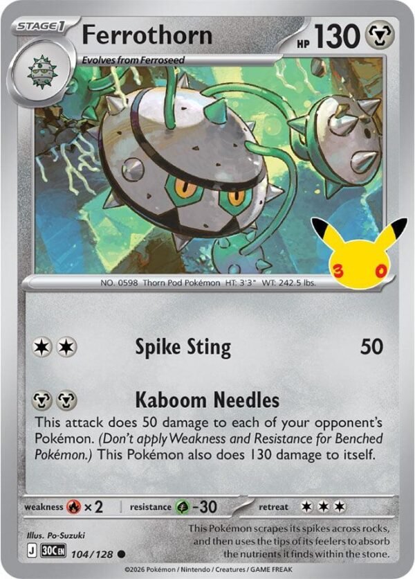 tcg-716497 Ferrothorn | 104/128 | Holofoil | ME: 30th Celebration