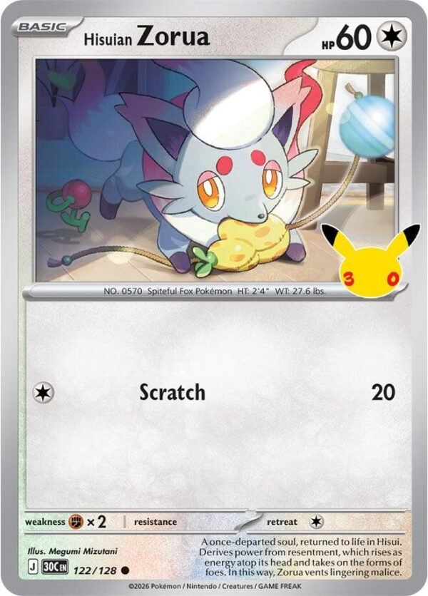 Hisuian Zorua - 122/128 | 122/128 | Holofoil | ME: 30th Celebration